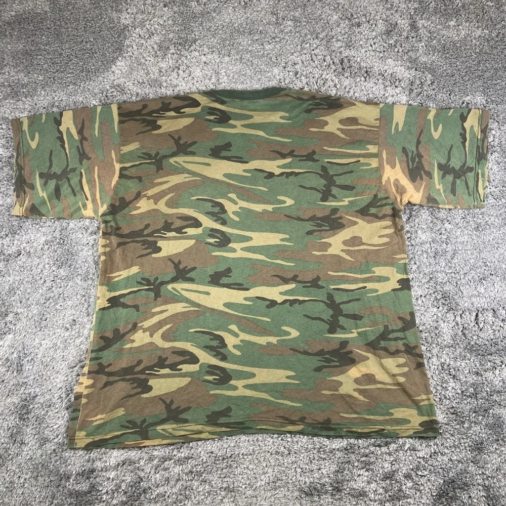 Vintage Rothco Shirt Mens‎ 3XL Green Camo Short Sleeve Crew Neck Military USA
